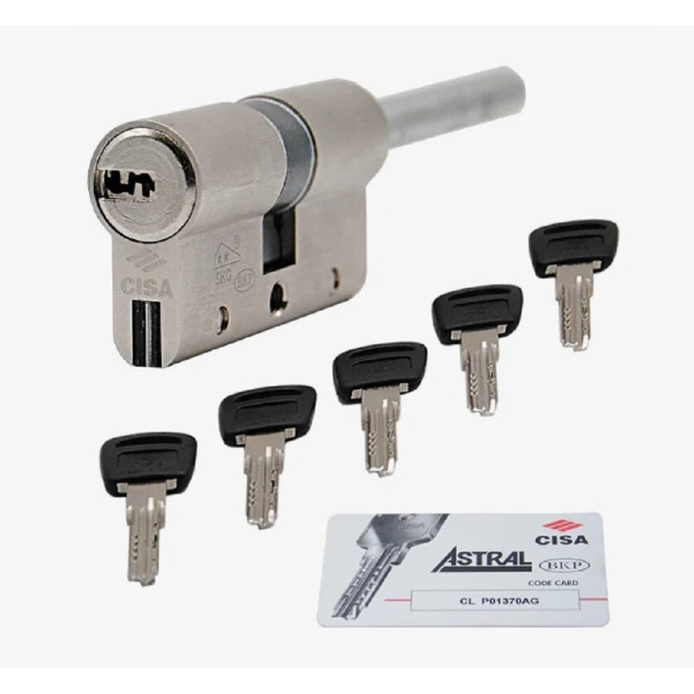 Изображение товара Цилиндр CISA Astral S 100 мм никель двухсторонний с 5 ключами 70/30 защита