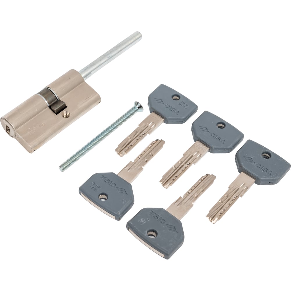 Изображение товара Цилиндр CISA серии ASIX P8, двухсторонний, никель 65 мм, 8 пинов