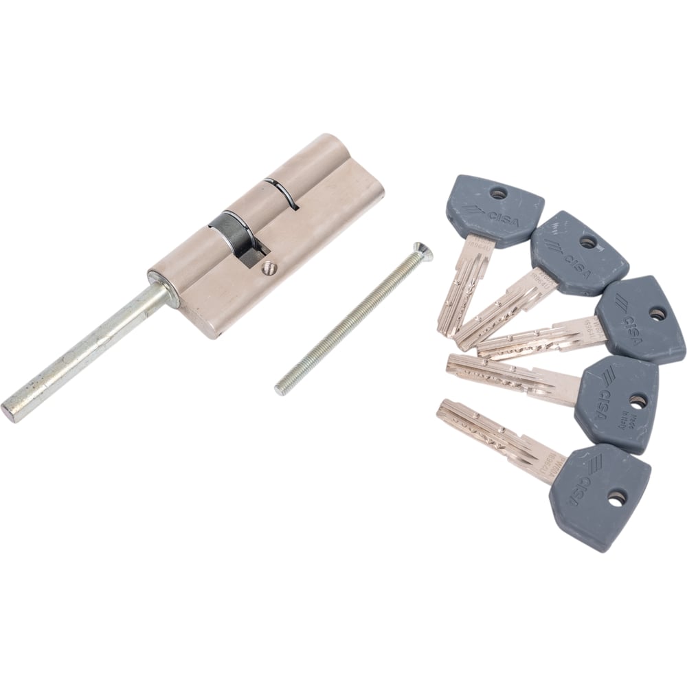 Изображение товара Цилиндр CISA серии ASIX P8, ключ-шток, 85 мм, (55x30), никель 1.0Q317.92.0.12SD