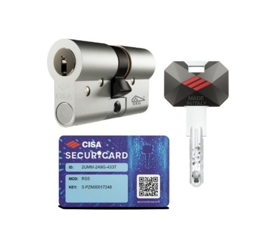 Изображение товара Цилиндр CISA серии RS5, ключ-шток, 85 мм, (55x30), никель 1.0R3M7.92.0.1200.С5