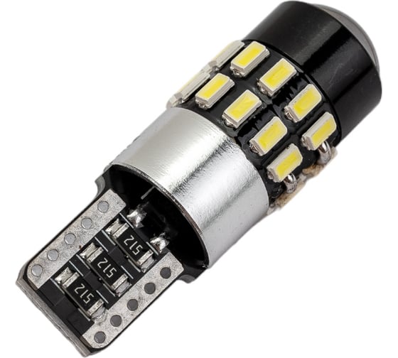 Изображение товара Автолампа SKYWAY диод T10 W5W 12-24V 30SMD 1-контурная, CANBUS, белая, 2 шт. S08202042