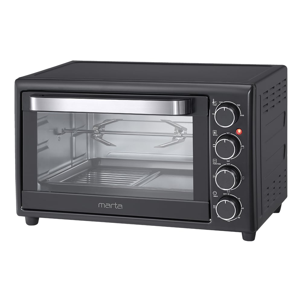Изображение товара Духовой шкаф (мини-печь) MARTA MT-4261 черный жемчуг, 30 л, 12 режимов+шашлычница+аэрофритюрница 37250
