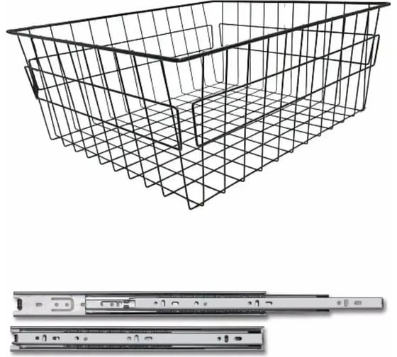 Изображение товара Выдвижная корзина GTV 50IV 455x485x200 мм, в модуль 500 мм, на шариковых направляющих H35, антрацит KO-SR200-50-60-K