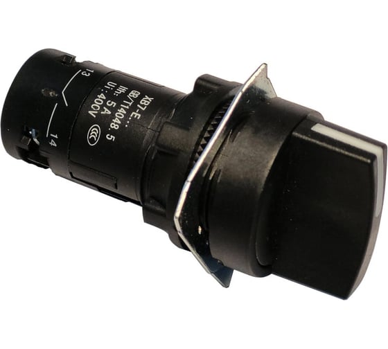 Изображение товара Переключатель Briswik КПЕ 5111-Р черный 1но+1нз Ручка с фиксацией 2-позиции, моноблок IP40 XB7ND25.BR