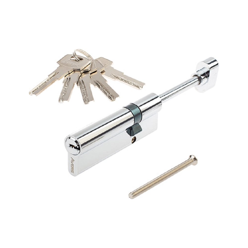 Изображение товара Цилиндровый механизм AVERS ZM-95 65/30 двухсторонний хром блестящий