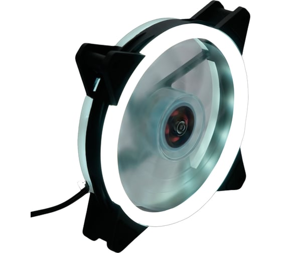 Изображение товара Вентилятор с подсветкой Gembird 120x120x25, гидродин., 3pin/4pin Molex, провод 35см, белый, D12025S12L-W