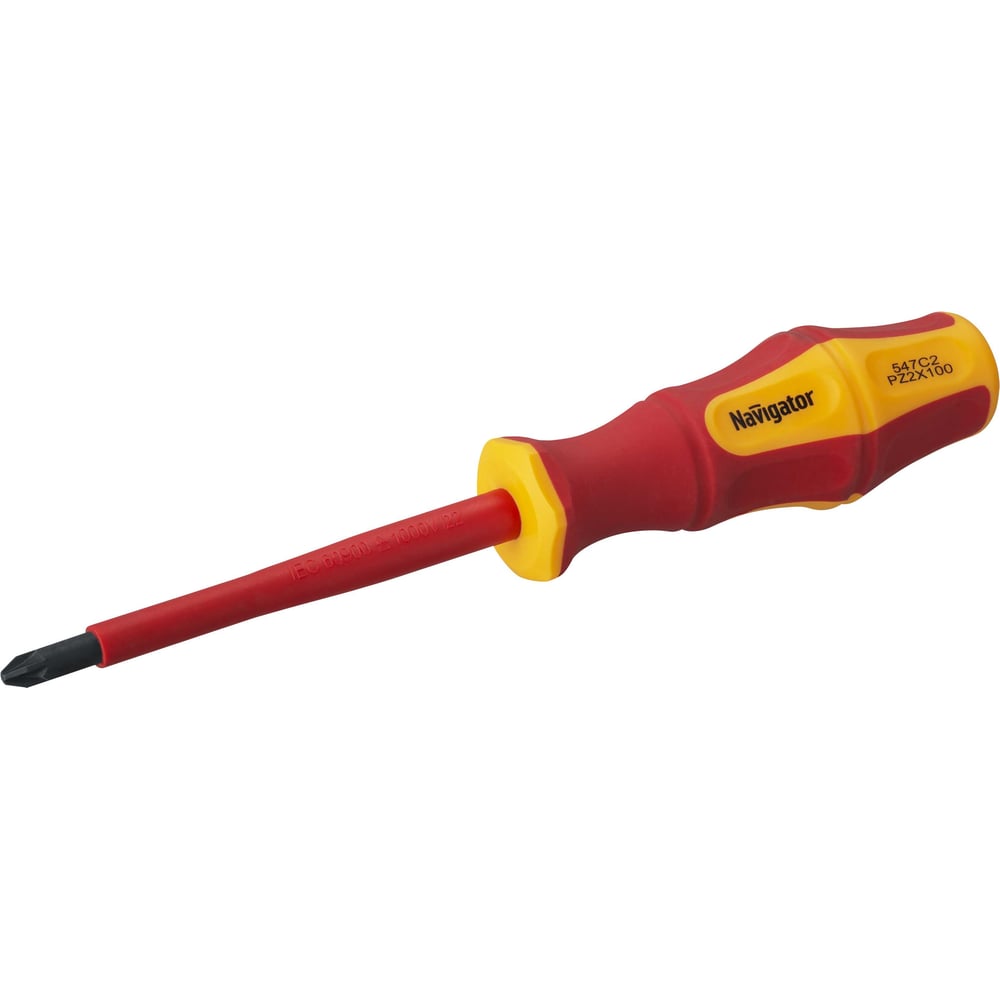 Изображение товара Диэлектрическая отвертка Navigator PZ2 100 мм, диэлектрическое покрытие