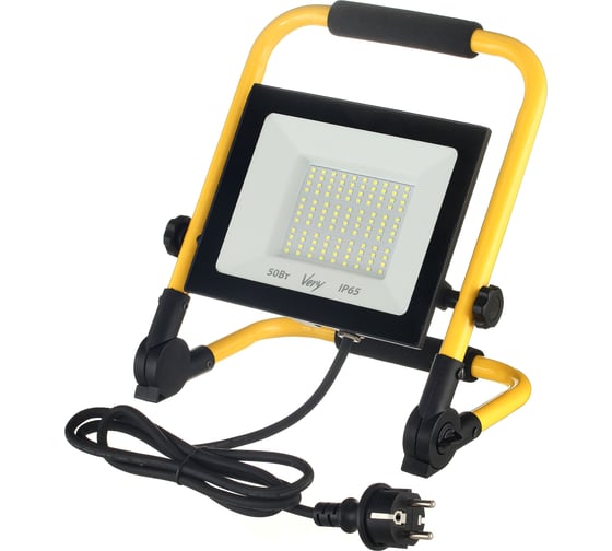 Изображение товара Прожектор светодиодный Very переносной, 50Вт, IP65 6500K, черный, шт 89-1-655