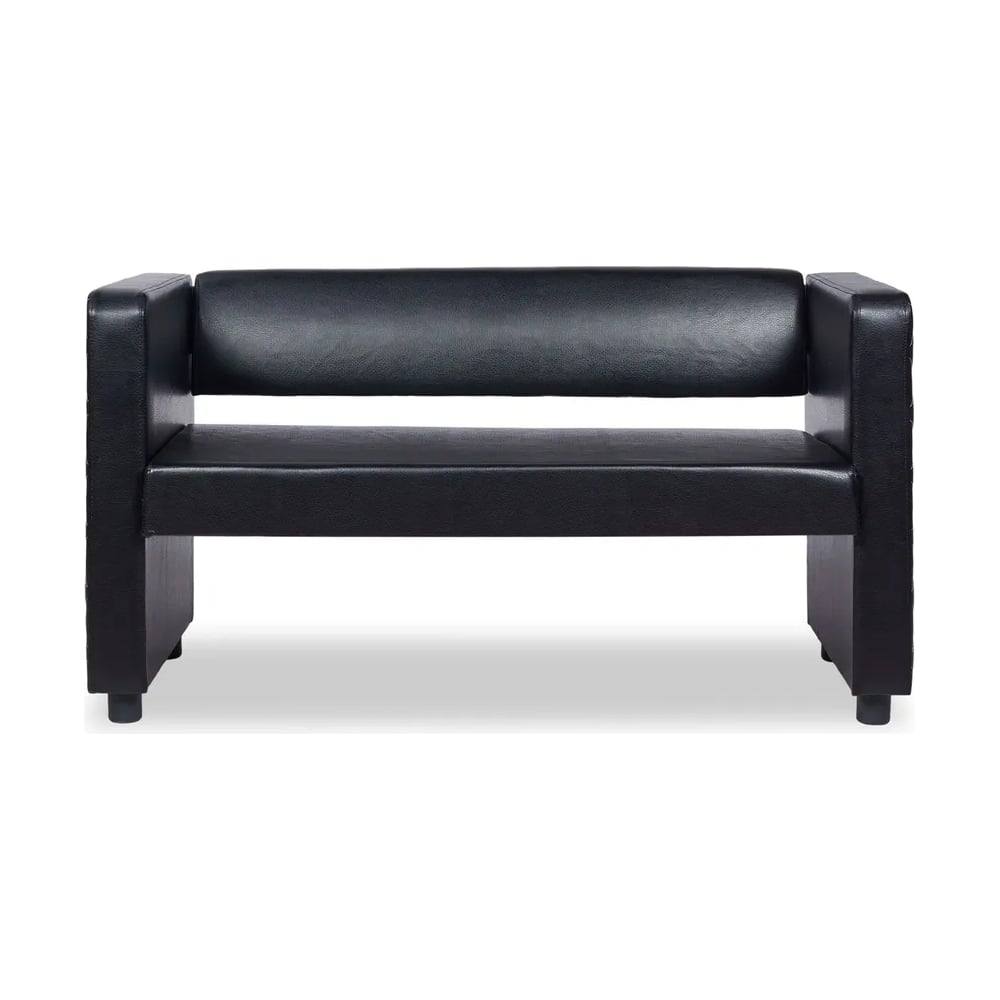 Изображение товара Прямой диван Divan24 Берри из искусственной кожи черного цвета