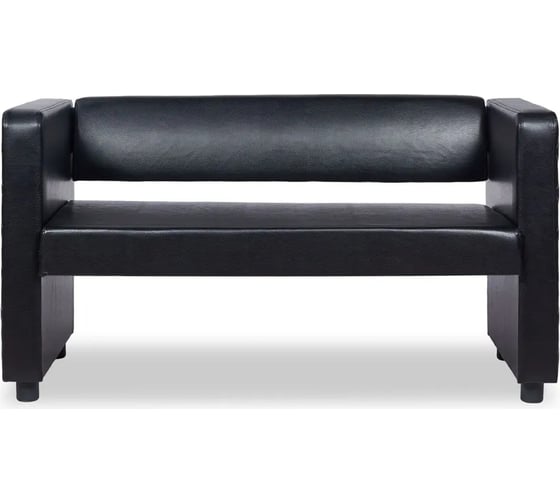 Изображение товара Прямой диван Divan24 Берри искуственная кожа, черный, для дома, офиса 3001001002