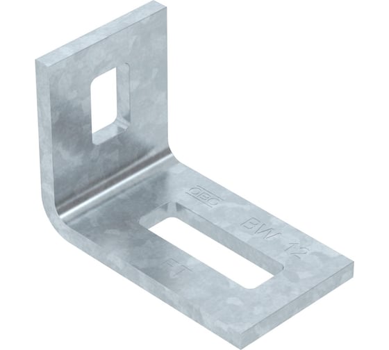 Изображение товара Крепежный уголок OBO Bettermann 70x50x40 мм, толщина металла 5 мм, горячеоцинкованный, для крепления стоек IS8 и US7, без метизов 6019500