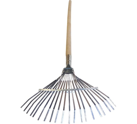 Изображение товара Грабли ООО Агростройлидер веерные 18-ти зубые проволочные с удлиненным черенком (1500 мм) САД-09.10.22