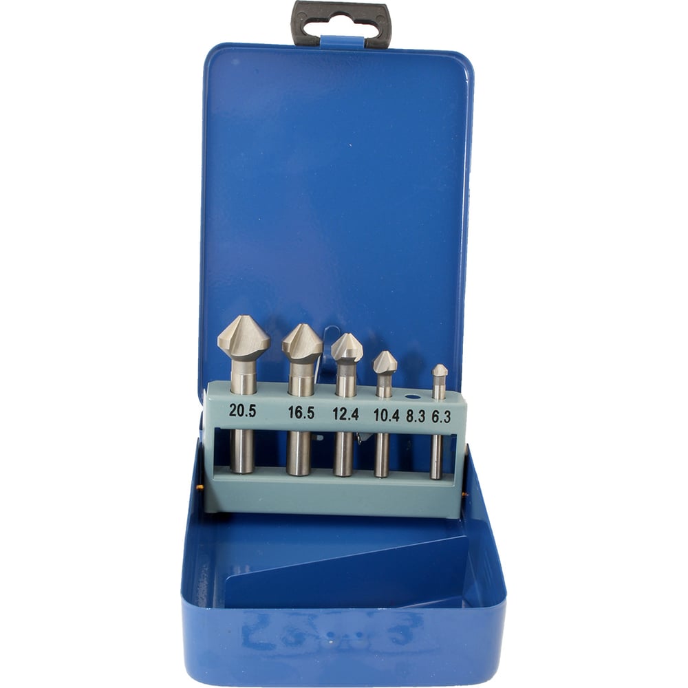 Изображение товара Набор зенковок конус 90°, 5 шт, 6.3-25 мм, Р18, в металлической коробке, ц/х CNIC 53873