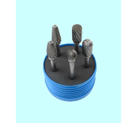 Изображение товара Набор борфрез тв. сплав., 5 шт, длинных L 100 мм, D12x10-28x6 мм, Х-обр. нас. CSS05-2005D CNIC 58206