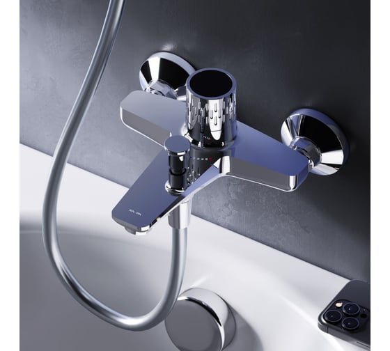 Изображение товара Смеситель для ванны/душа AM.PM Gem с индикацией температуры, хром F90A10400