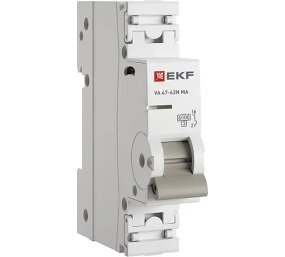 Изображение товара Автоматический выключатель EKF ВА 47-63N MA 1P 50А (C) 6кА без теплового расцепителя PROXIMA M63MA6150C