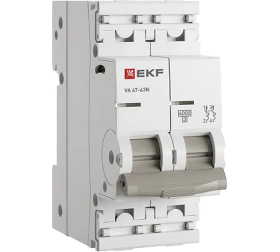 Изображение товара Автоматический выключатель EKF ВА 47-63N MA 2P 32А (C) 6кА без теплового расцепителя PROXIMA M63MA6232C