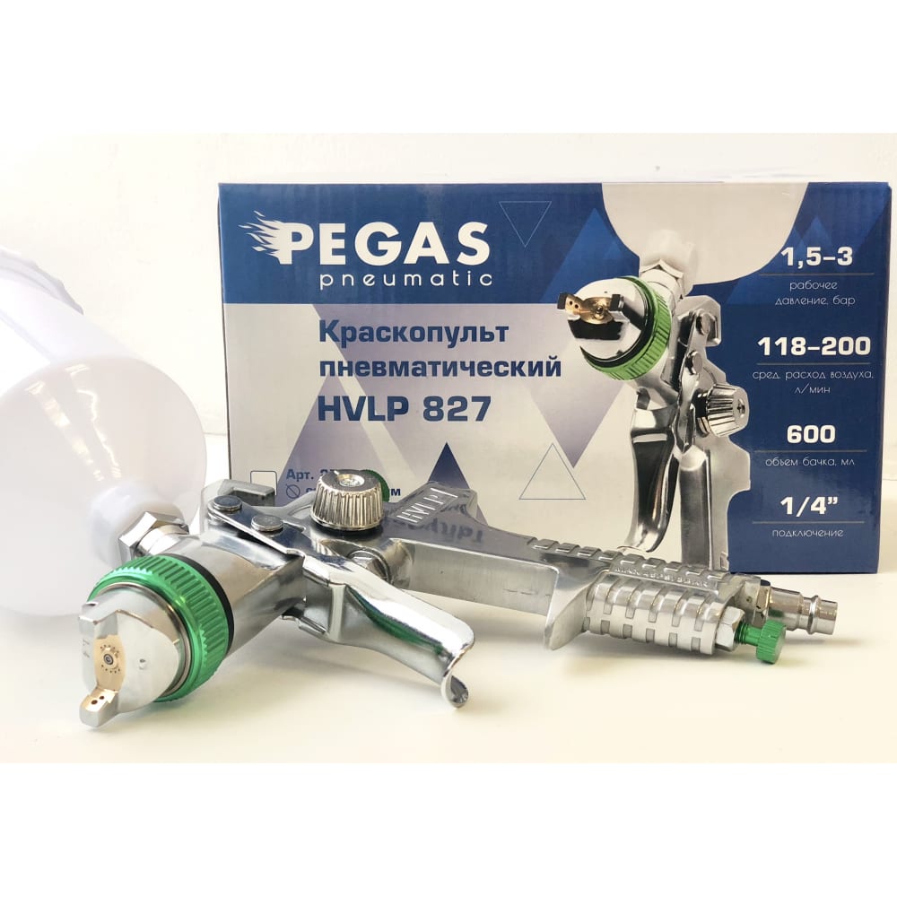 Краскопульт Pegas pneumatic краскопульт пневматический pegas pneumatic hvlp h2000a верхний бак 0 125 л 225 л мин