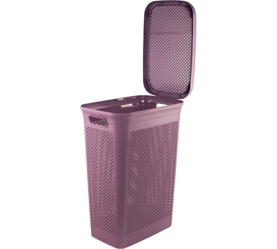 Изображение товара Корзина для белья HOBBY LIFE DIAMOND фиолетовая, 48 л, 44.5x28.3x59.2 см, узкая HL081038DL