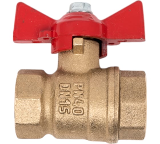 Изображение товара Кран шаровой Valfex N/P59 бирка для воды, 1/2" ВР/ВР, ручка-бабочка, латунный 11Б27фт1М, 96/24 VF.217.LB1.012.N/P59.Bir