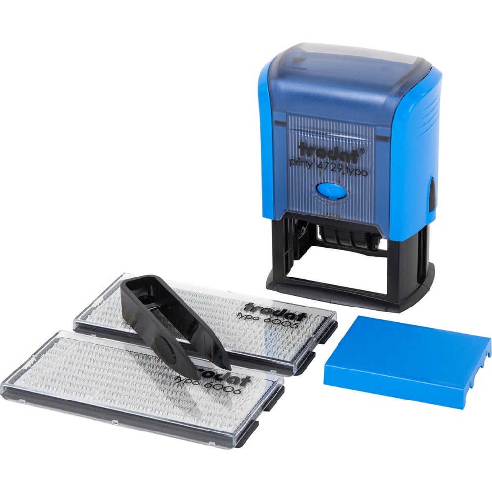 Изображение товара Самонаборный штамп TRODAT 4729 BANK 4 строки с датой синий