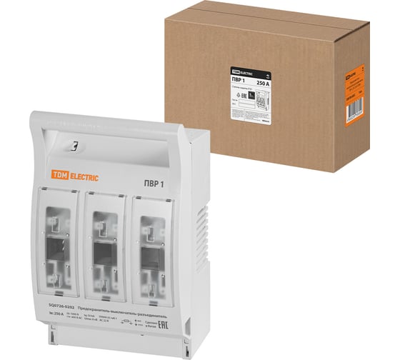 Изображение товара Предохранитель-выключатель-разъединитель TDM ELECTRIC ПВР 1, 3П, 250 A TDM SQ0726-0202