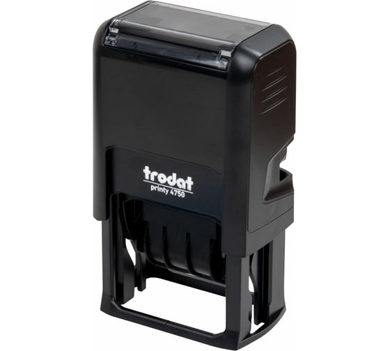 Изображение товара Датер ОФИСМАГ со свободным полем, оттиск 41x24 мм синий, TRODAT 4750 PRINTY 4.0, корпус черный, 141304 238360