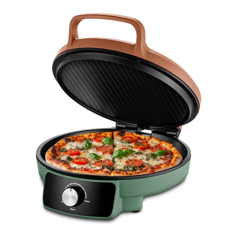 Изображение товара Пиццамейкер Kitfort КТ-3678 с антипригарным покрытием и закрытым нагревательным элементом