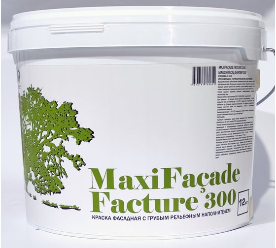 Изображение товара Профессиональная фактурная краска МаксДекор МаксиФасадФактюр300, 12 кг 4673767760812