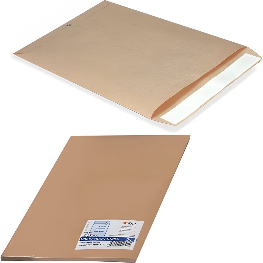 Изображение товара Конверт-пакеты ОФИСМАГ С5 плоские, 162x229 мм, до 90 листов, крафт, отрывная полоса, комплект 25 шт, 357707.25 124230