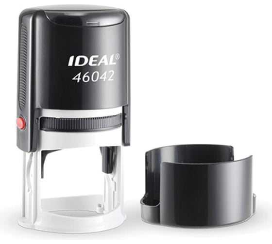 Изображение товара Оснастка для печатей ОФИСМАГ TRODAT IDEAL 46042 оттиск D= 42 мм синий, корпус черный, крышка, подушка 237928