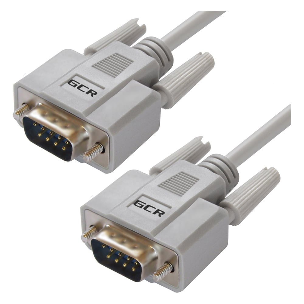 фото Кабель 0-модемный gcr 1.5m com db9-db9 9m-9m серый 30 awg viv50i657