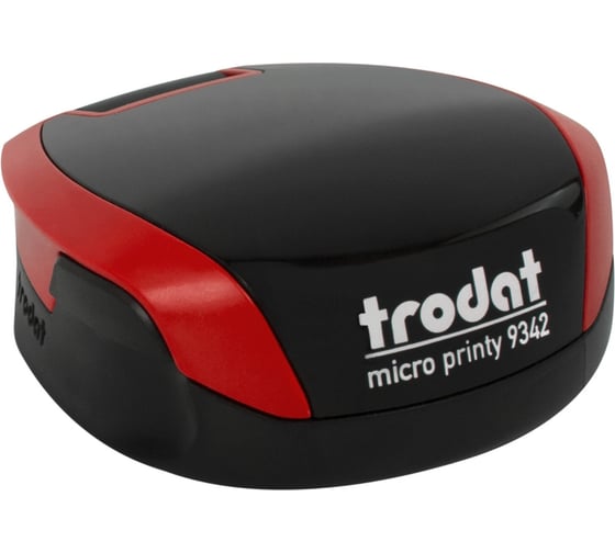 Изображение товара Оснастка для печатей ОФИСМАГ карманная, D=42 мм синий, TRODAT 9342 MICRO P4, корпус красный, подушка, 163189 238371