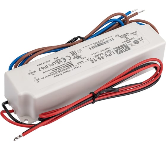 Изображение товара Герметичный блок питания Mean Well LPV-35-12, в пластиковом корпусе LPV-35-12