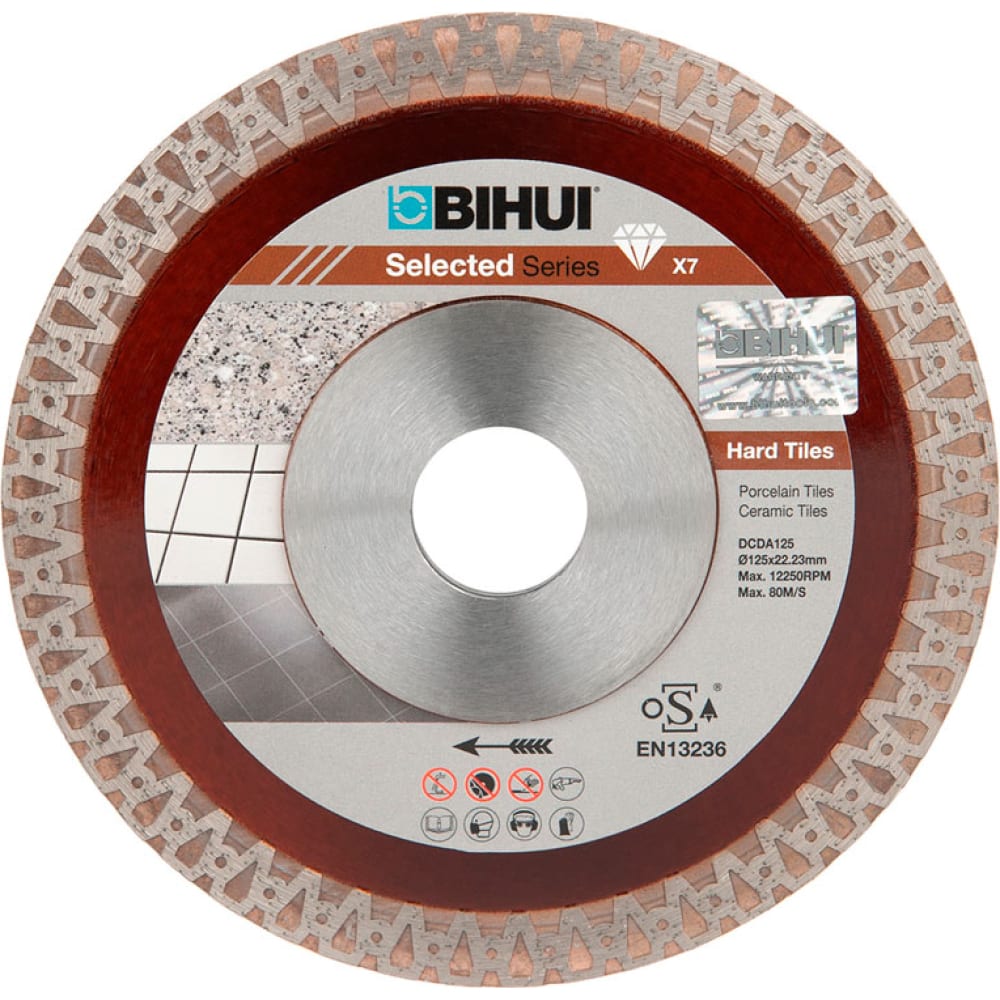 Диск алмазный BIHUI диск алмазный по керамике гранит cps 250814 180х22 2 мм сухой тип реза толщина 2 2 высота кромки 10 мм