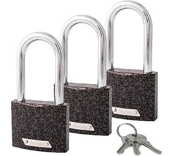 Изображение товара Замки навесные AVERS PD-01-63-L-Blister (3Locks+3Keys) 30922