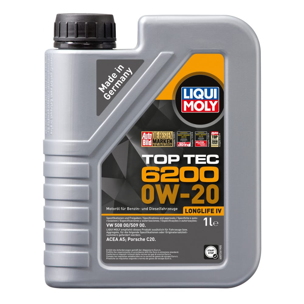 фото Нс-синтетическое моторное масло liqui moly top tec 6200 0w-20 1л 20787