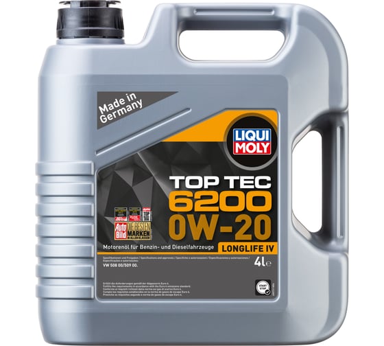 Изображение товара НС-синтетическое моторное масло LIQUI MOLY Top Tec 6200 0W-20 4л 20788