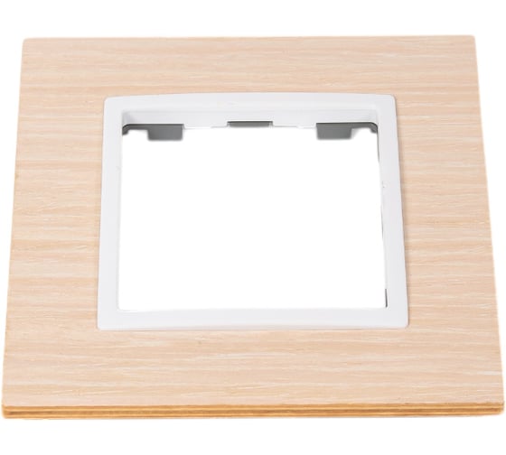 Изображение товара Рамка на 1 пост ЭРА, 14530101 дерево, Elegance, беленый дуб - белый 10/50/3200 Б0049148