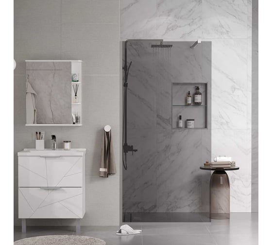 Изображение товара Душевая перегородка, ограждение Reflexion home Reflexion Walk in 200x100см, тонированное закаленное стекло 8мм, хромированный профиль RX200100TCR-19