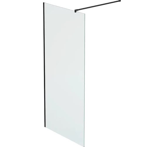 Изображение товара Душевая перегородка, ограждение Reflexion home Reflexion Walk in 200x100см, прозрачное закаленное стекло 8мм, черный профиль RX200100CBL-13