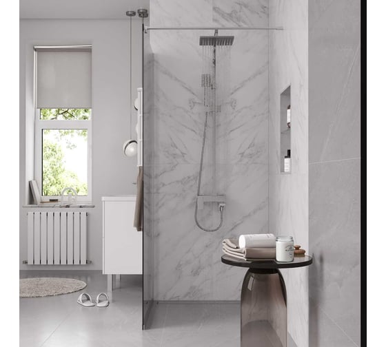 Изображение товара Душевая перегородка, ограждение Reflexion home Reflexion Walk in 200x90см, тонированное закаленное стекло 8мм, хромированный профиль RX20090TCR-20