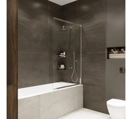 Изображение товара Ограждение на ванну Reflexion home Reflexion 150x90см Slider. Прозрачное закаленное стекло 5мм RX15090CCR-22