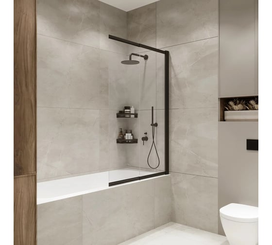 Изображение товара Ограждение на ванну Reflexion home Reflexion 150x90см Slider. Прозрачное закаленное стекло 5мм RX15090CBL-21