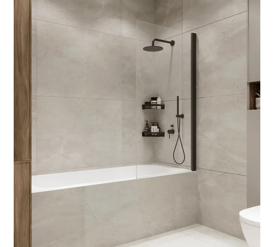 Изображение товара Ограждение на ванну Reflexion home Reflexion 150x70см Slider. Прозрачное закаленное стекло 5мм RX15070CBL-23