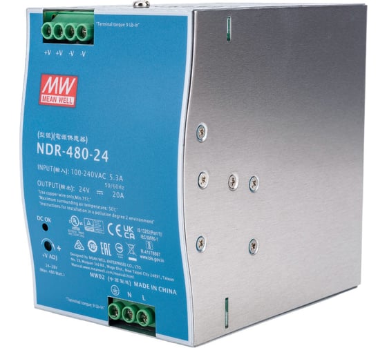 Изображение товара Источник питания Mean Well, AC/DC NDR-480-24 Т02290107