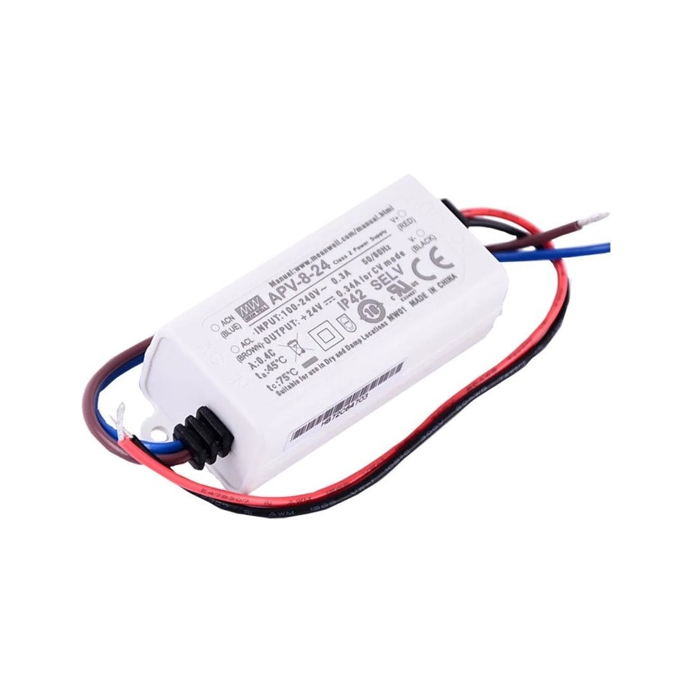 Изображение товара LED-драйвер Mean Well APV-8-24 AC-DC 8Вт для светодиодных систем