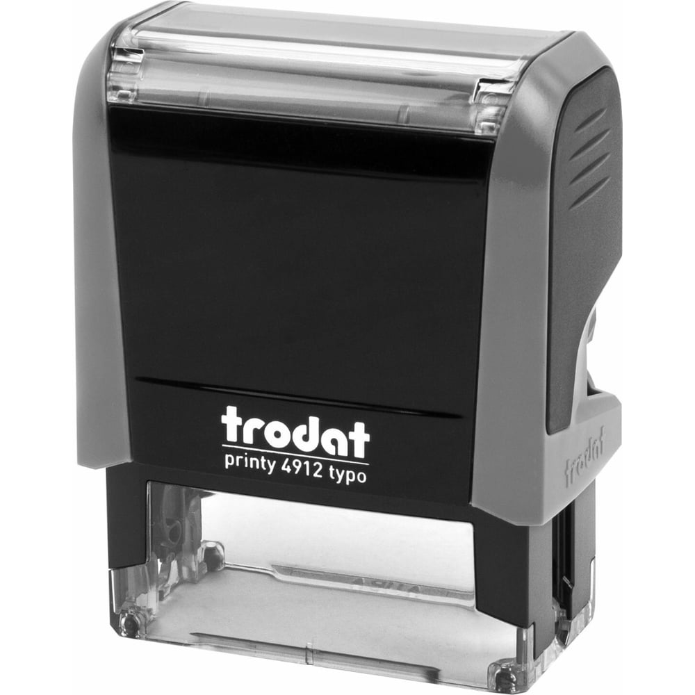 Изображение товара Самонаборный штамп ОФИСМАГ 4-строки TRODAT 4912P4/DB синий серый корпус касса в комплекте