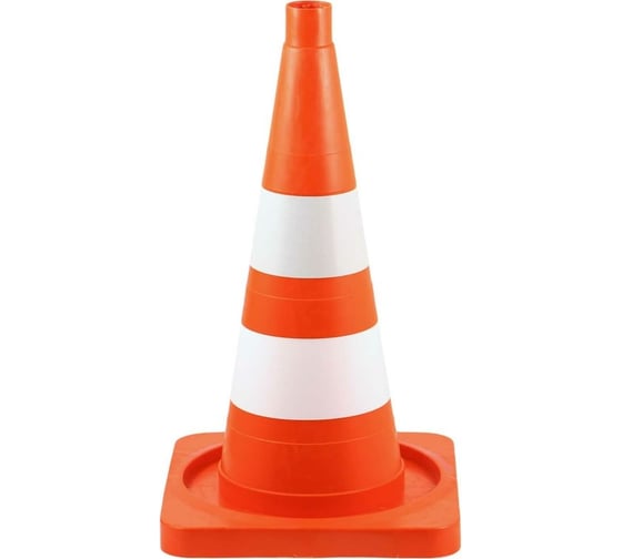 Изображение товара Конус дорожный ТЕХНОЛОГИЯ КС-2.6 520 мм, мягкий комбинированный(КВАДРАТНОЕ ОСН) (1 светоотр., 1 белая полосы) (комплект 10 шт.) 00-00008165