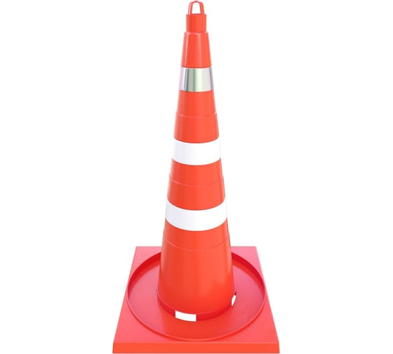 Изображение товара Конус дорожный ТЕХНОЛОГИЯ КС-3.6 750 мм, мягкий комбинированный (1 светоотр., 2 белые полосы) (комплект 5 шт.) 00-00008178